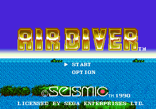 Air Diver title screen for Sega Mega Drive